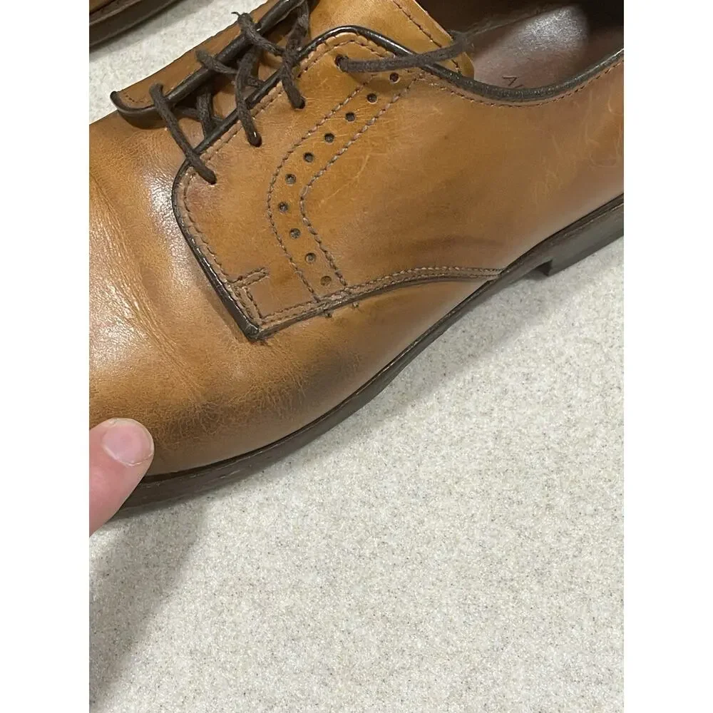 ALLEN EDMONDS Clifton Cap Toe Walnut Brown Tan Oxford Shoes Sz 10.5 D -USA Made